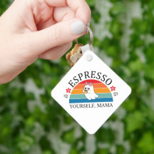 Espresso Yourself Mama - Retro Rainbow Ghost