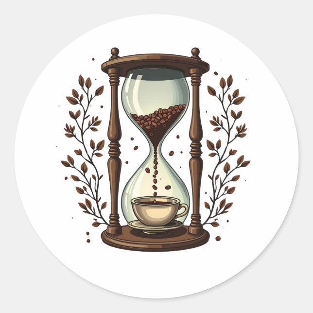 Espresso Yourself: One Sip at a Time Classic Round Sticker (Front)
