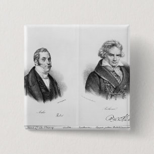 Esprit Auber  and Ludwig van Beethoven 15 Cm Square Badge