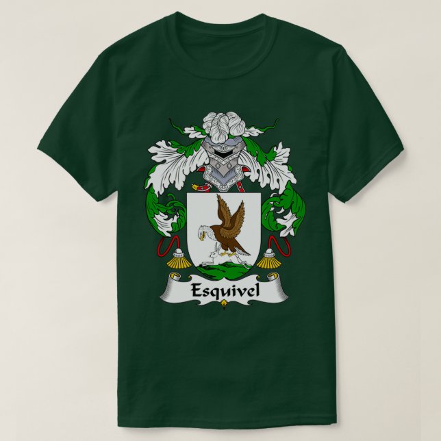 Esquivel Coat of Arms Family Crest  T-Shirt (Design Front)