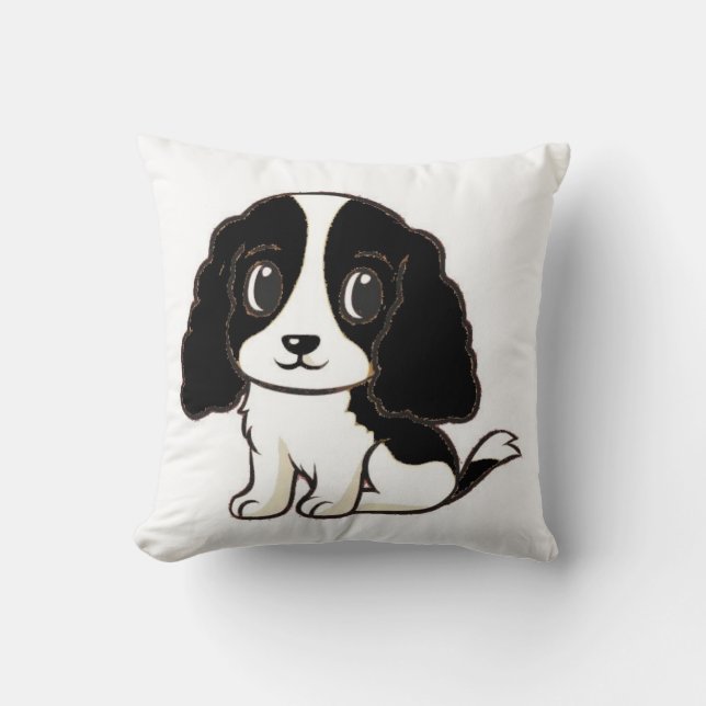 ess black white cartoon cushion (Front)