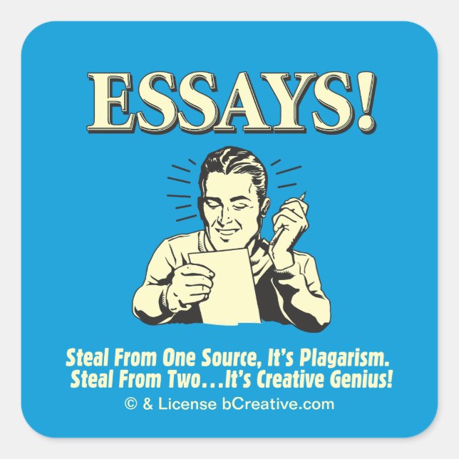 Essays: Steal 1 Plagiarism 2 Genius Square Sticker (Front)