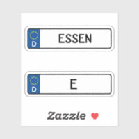 Essen kennzeichen, German Car License Plate