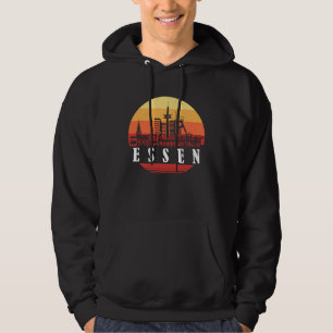 Essen Skyline Sunset in Retro Vintage Style Hoodie