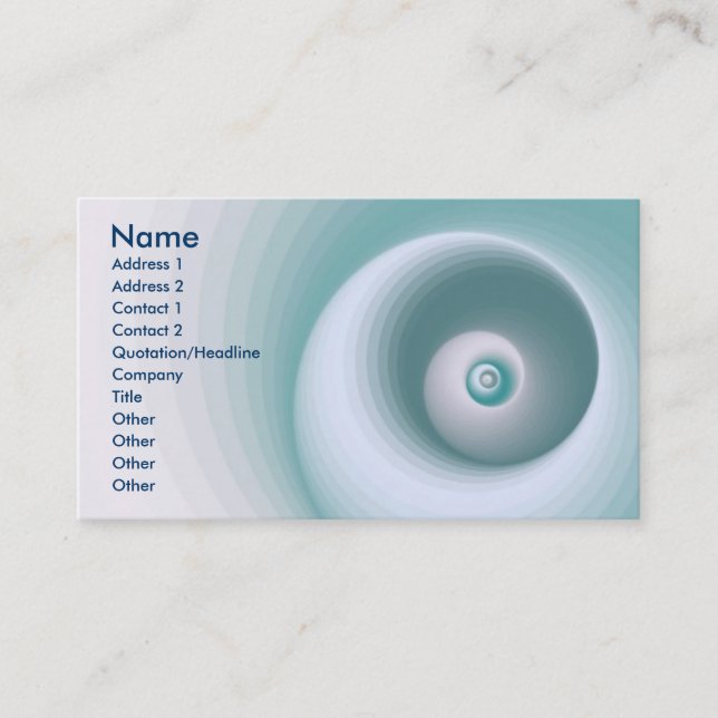 Essence Of Blue Green Business Card (Front)