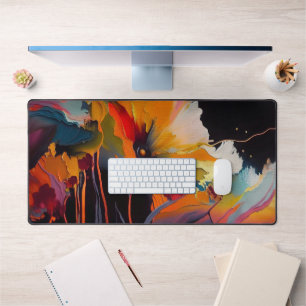 Essence Of The Garden – Abstract Floral Expression Desk Mat