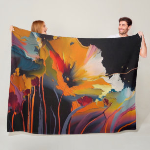 Essence Of The Garden – Abstract Floral Expression Fleece Blanket