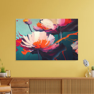 Essence Of The Garden III – Luminous Floral Motion Canvas Print
