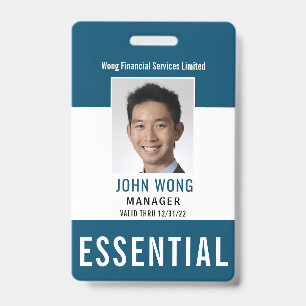 Essential Business Logo Employee Photo ID Badge