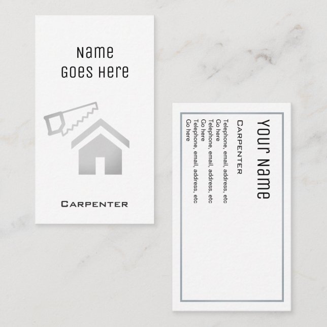 "Essential" Carpenter Business Cards (Front/Back)