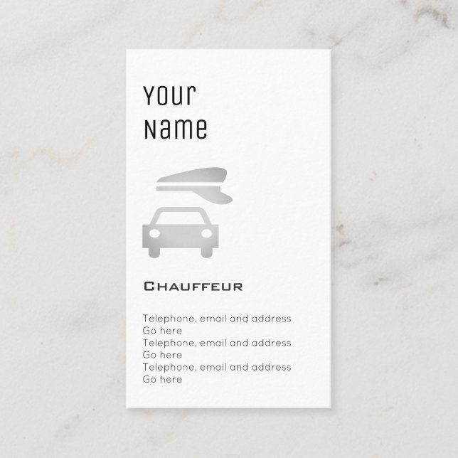 "Essential" Chauffeur Price Cards (Front)