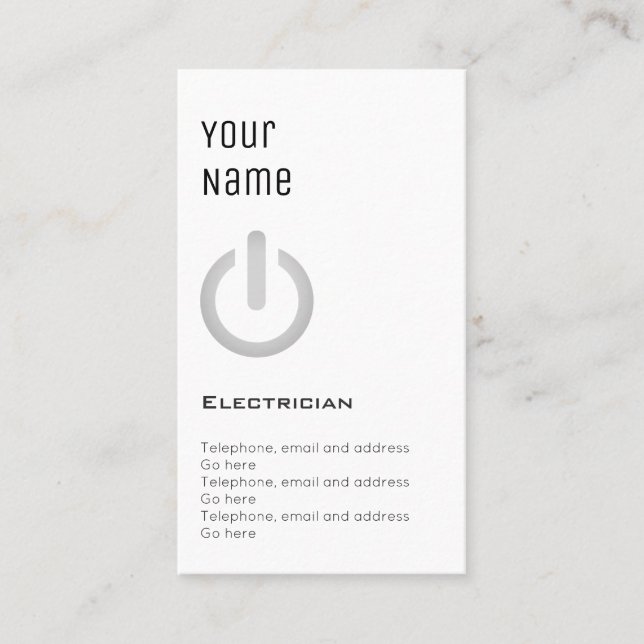 "Essential" Electrician Price Cards (Front)