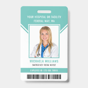 Essential Employee Barcode Photo Security ID Badge