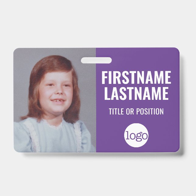 Essential Employee ID Photo, Bar Code, Logo, Name Badge (Front)