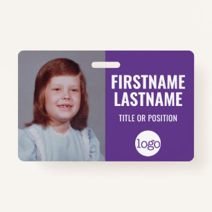 Essential Employee ID Photo, Bar Code, Logo, Name ID Badge