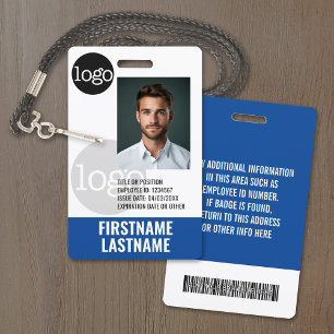 Essential Employee ID Photo Barcode Watermark Logo ID Badge