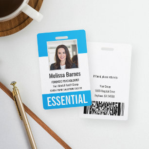 Essential Employee Photo ID Security Badge
