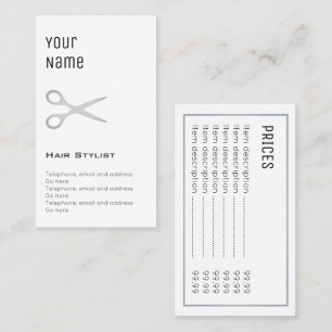 "Essential" Hair Stylist Price Cards
