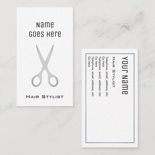 "Essential" Hair StylistBusiness Cards (Front/Back)