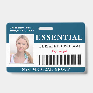 Essential Modern Employee Photo ID Badge