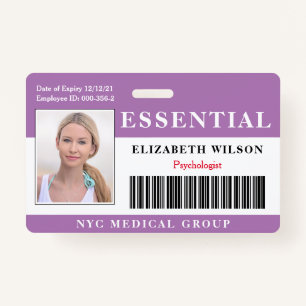 Essential Modern Employee Photo ID ID Badge