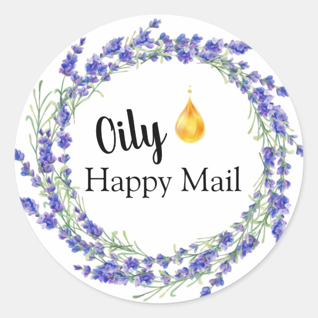 Essential Oil Business - Oily Happy Mail Stickers (Front)