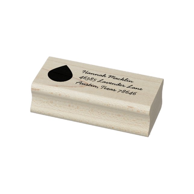 Essential Oil Drop Business Address Rubber Stamp (Stamp)