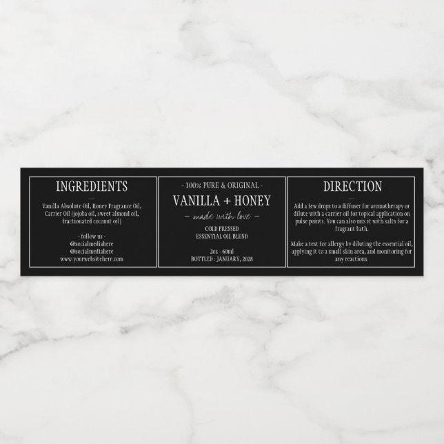 Essential Oil Label (Single Label)