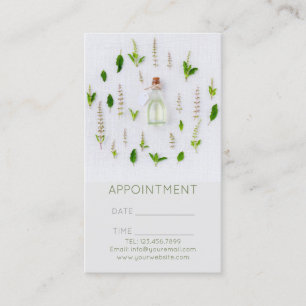 essential oil Massage SPA Aromatherapy Appointment Card
