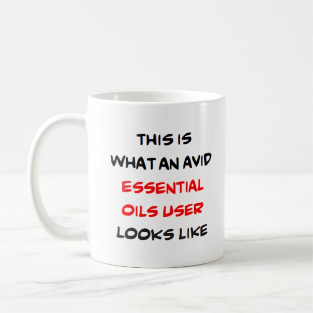 essential oils, avid coffee mug (Left)