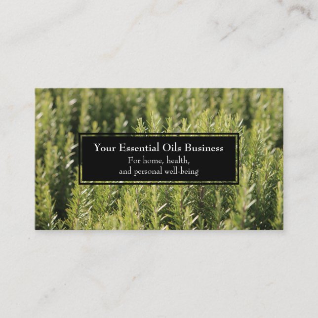 Essential Oils Business Rosemary Herbal Wellness Card (Front)