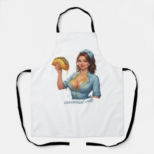 Essential Oils Funny Taco Illustration Girly Apron