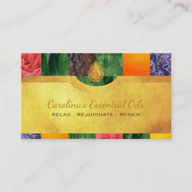 Essential Oils Slogans Business Cards (Front)