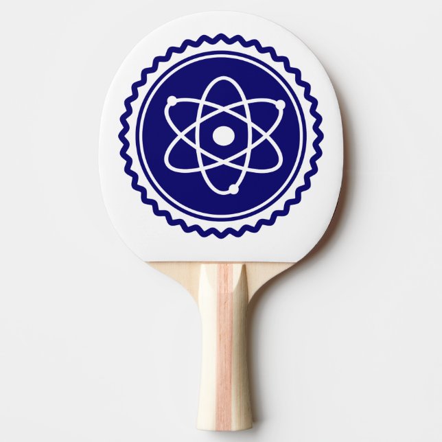 Essential Science Blue Atomic Badge Ping Pong Paddle (Front)