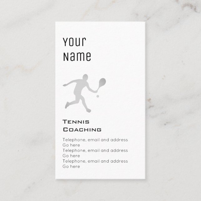 "Essential" Tennis Coaching Price Cards (Front)
