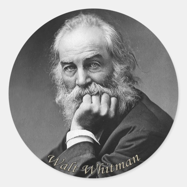 Essential Walt Whitman Portrait Classic Round Sticker (Front)