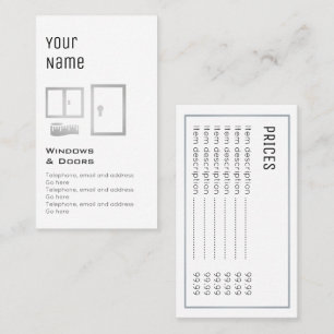 "Essential" Windows and Doors Price Cards