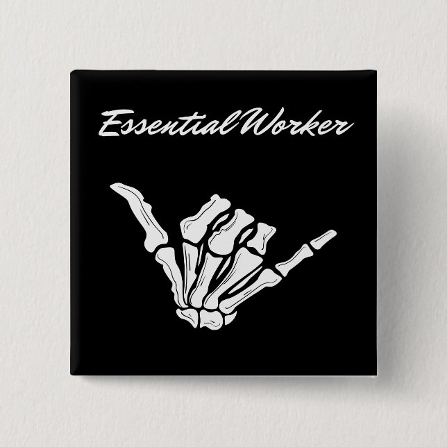 Essential Worker Square 15 Cm Square Badge (Front)