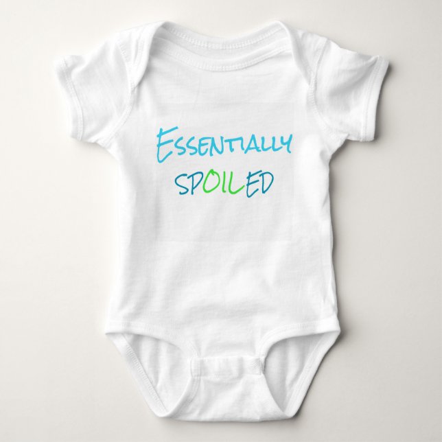 Essentially Spoiled Infant Outfit Blue Baby Bodysuit (Front)