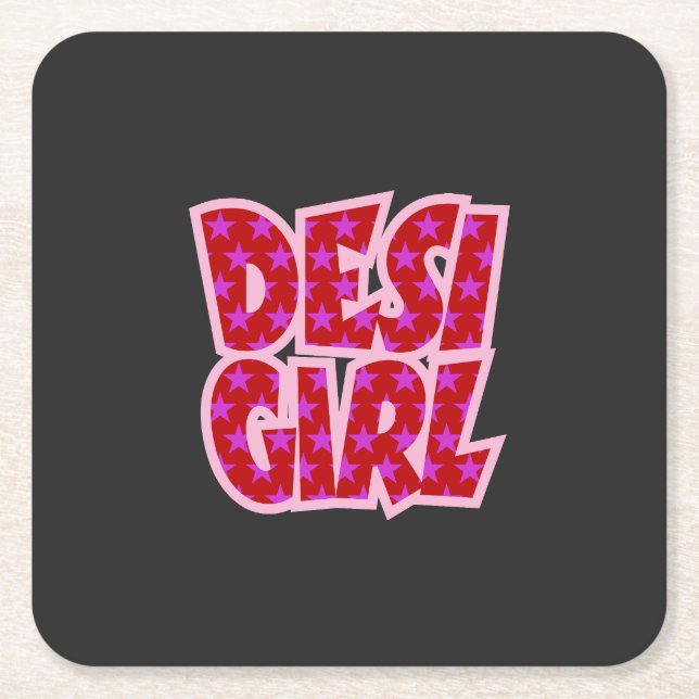 Essentials Bollywood Inspired Gifts Square Paper Coaster (Front)