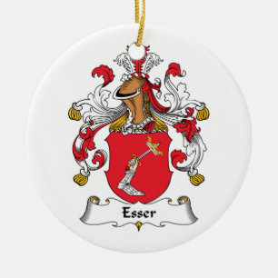 Esser Family Crest Ceramic Tree Decoration