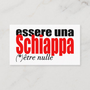 Essere una Schiappa être nulle en français Place C Place Card