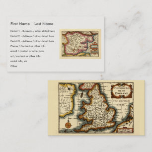 Essex County England Old Antiquarian Atlas Map Business Card