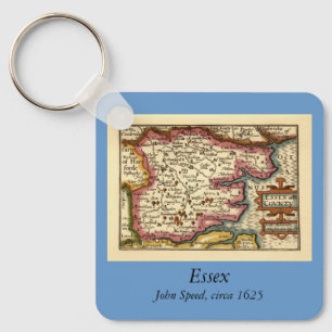 Essex County England Old Antiquarian Atlas Map Key Ring