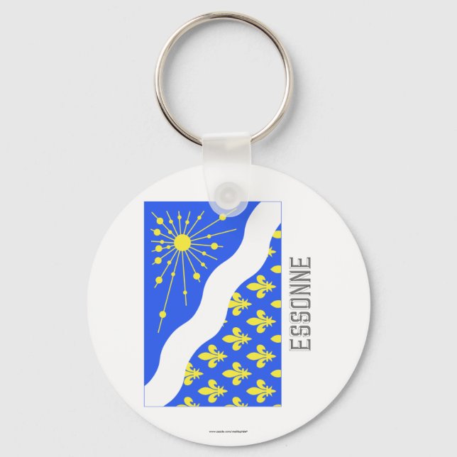 Essonne flag with name key ring (Front)