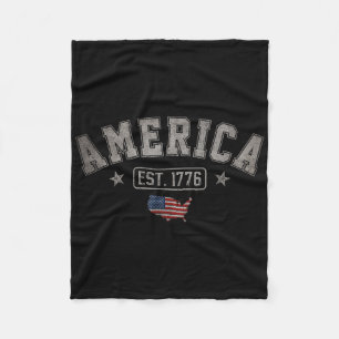 Est 1776 Patriotic Us American Flag 4th Of July Am Fleece Blanket