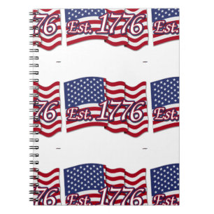 Est. 1776 USA Flag Spiral Notebook