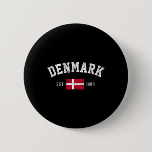 Est. 1889 Danish Flag Independence Day  6 Cm Round Badge