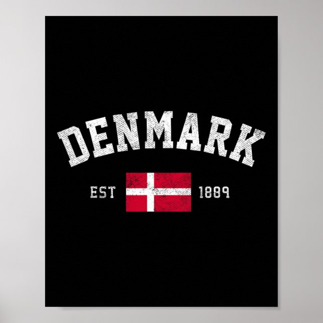 Est. 1889 Danish Flag Independence Day  Poster (Front)