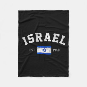 Est. 1948 Israelis Flag Independence Day Fleece Blanket